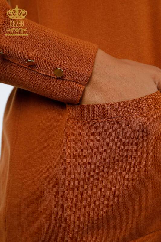 Tricotaj cu ridicata pentru femei Cardigan cu detaliu nasturi manșete Viscoză - 15944 | KAZEE