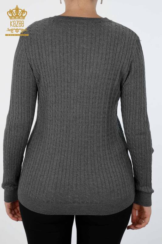 Tricotaj de damă cu ridicata Cardigan Buton Detaliat Lung Viscoză - 15661 | KAZEE