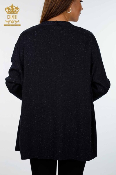 Tricotaj cu ridicata pentru femei Cardigan lung cu buzunare cu sclipici - 16807 | KAZEE - Thumbnail
