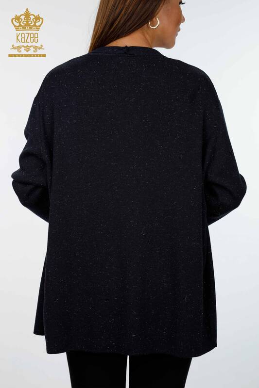 Tricotaj cu ridicata pentru femei Cardigan lung cu buzunare cu sclipici - 16807 | KAZEE