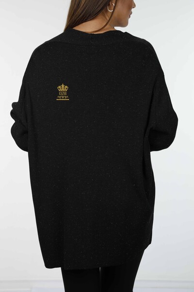 Tricotaj cu ridicata pentru femei Cardigan lung cu buzunare cu sclipici - 16807 | KAZEE - Thumbnail
