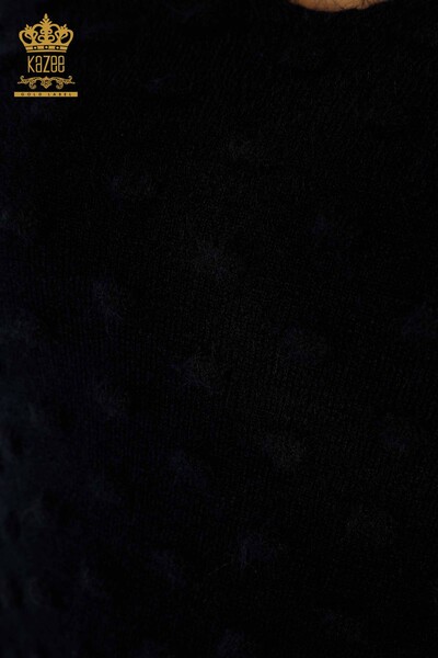 Pulover de tricotaj pentru damă cu ridicata - Angora - Albastru Marin închis - 18474 | KAZEE - Thumbnail