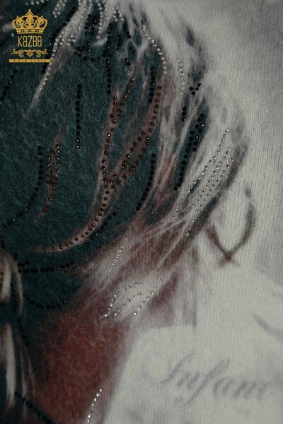 Pulover de tricot de damă cu ridicata - Angora - Digital - 40031 | KAZEE - Thumbnail (2)