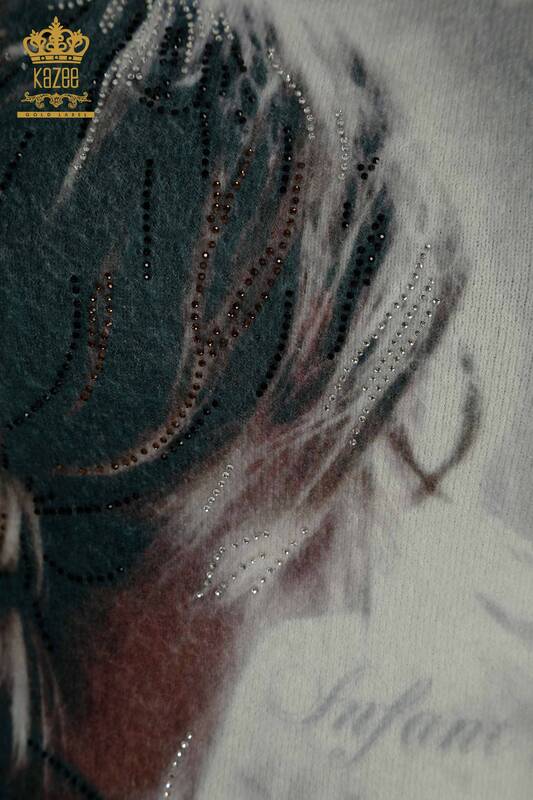 Pulover de tricot de damă cu ridicata - Angora - Digital - 40031 | KAZEE