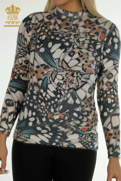 Kazee - Pulover de tricotaj de damă cu ridicata - Angora - Digital - 40034 | KAZEE (1)