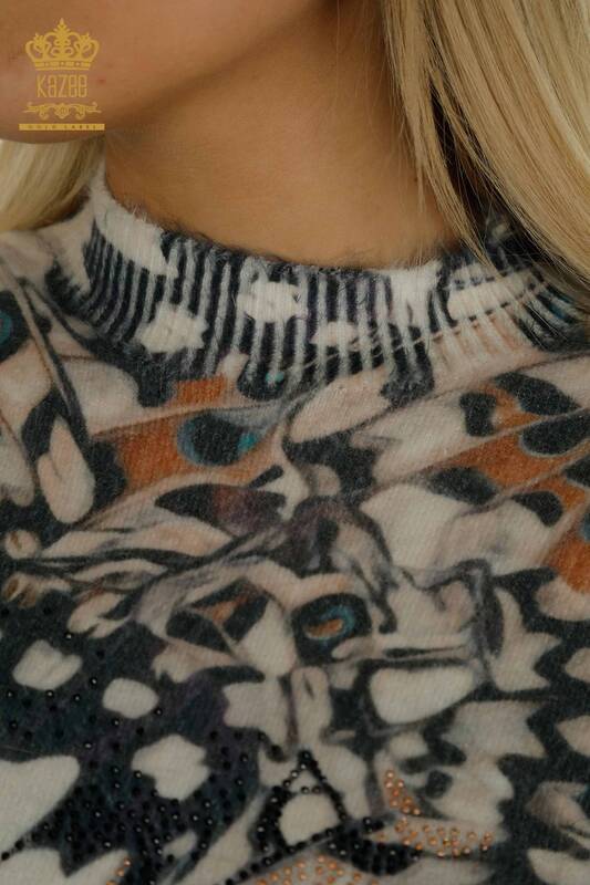 Pulover de tricotaj de damă cu ridicata - Angora - Digital - 40034 | KAZEE