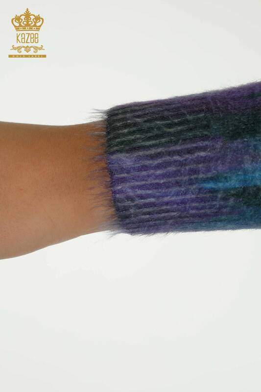 Pulover de tricotaje pentru femei - Angora - Imprimat digital - Digital - 40039 | KAZEE