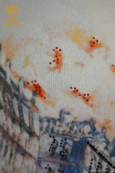 Pulover de tricotaje pentru femei - Angora - Imprimat digital - Digital - 40036 | KAZEE - Thumbnail (2)