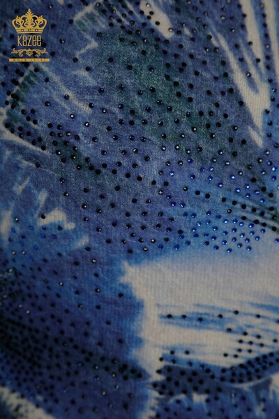 Pulover de tricotaj pentru femei - Angora - Maneca lunga - Digital - 40035 | KAZEE - Thumbnail