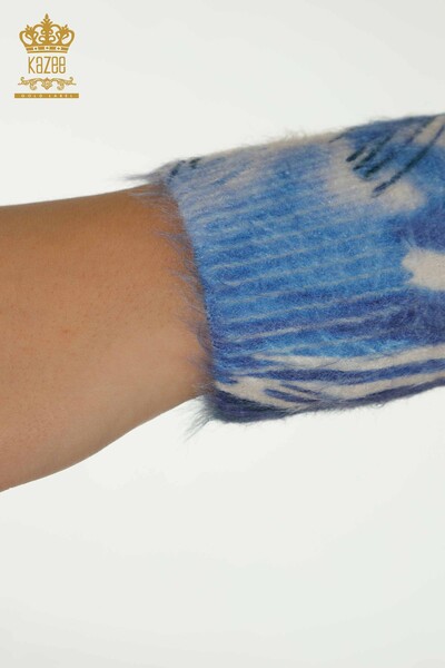 Pulover de tricotaj pentru femei - Angora - Maneca lunga - Digital - 40035 | KAZEE - Thumbnail