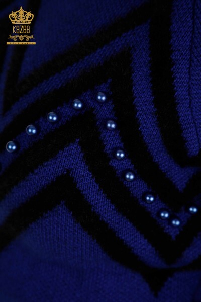 Pulover de tricotaj pentru damă cu ridicata - Angora Mărgele Detaliat - Saks - 30232 | KAZEE - Thumbnail