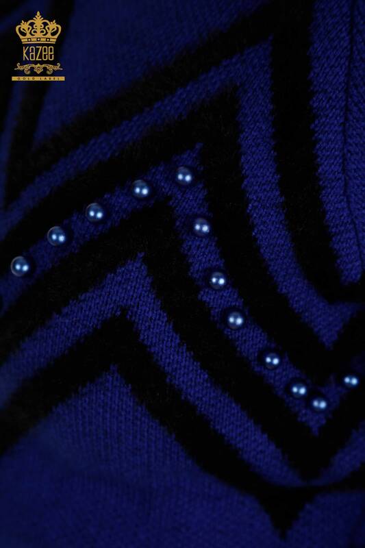 Pulover de tricotaj pentru damă cu ridicata - Angora Mărgele Detaliat - Saks - 30232 | KAZEE