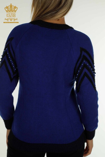 Pulover de tricotaj pentru damă cu ridicata - Angora Mărgele Detaliat - Saks - 30232 | KAZEE - Thumbnail