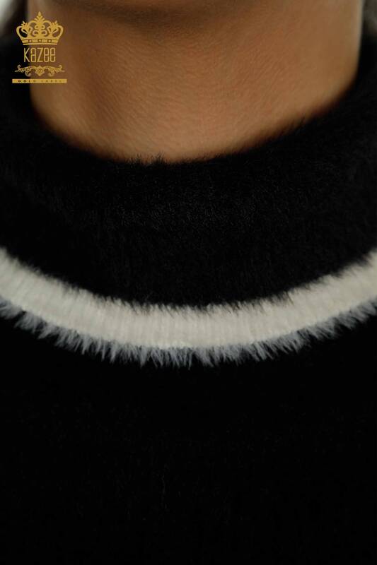 Tricotaj cu ridicata pentru femei Pulover Angora Black - 30646 | KAZEE