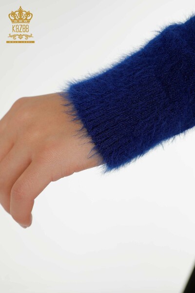 Pulover de tricotaj de damă cu ridicata - Angora - Turtleneck - Cu Logo - Saks - 12046 | KAZEE - Thumbnail