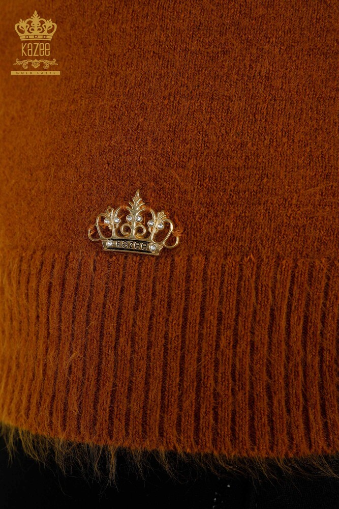 En-gros Tricotaj pentru femei Pulover Angora Turtleneck Logo Tan - 12046 | KAZEE - 4
