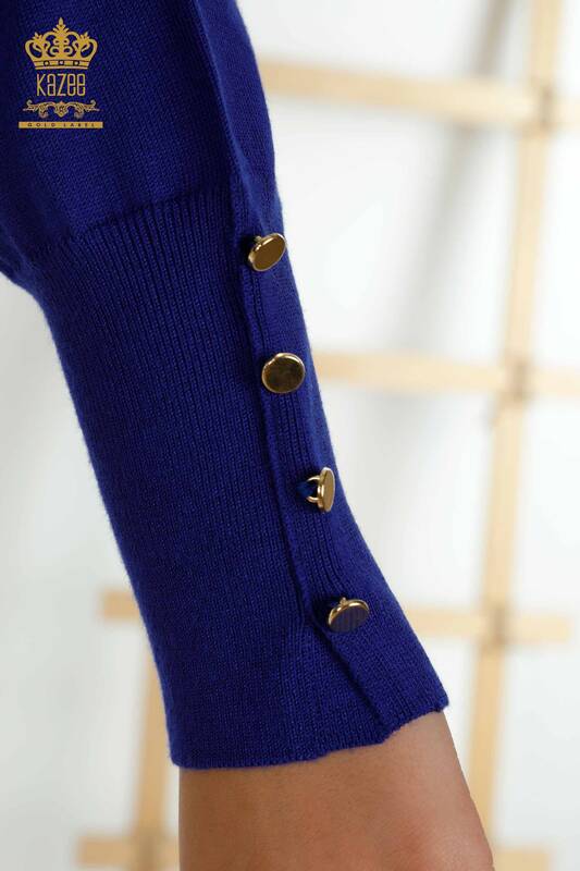 Pulover de tricotaj de damă cu ridicata - Basic - Saks - 30507 | KAZEE