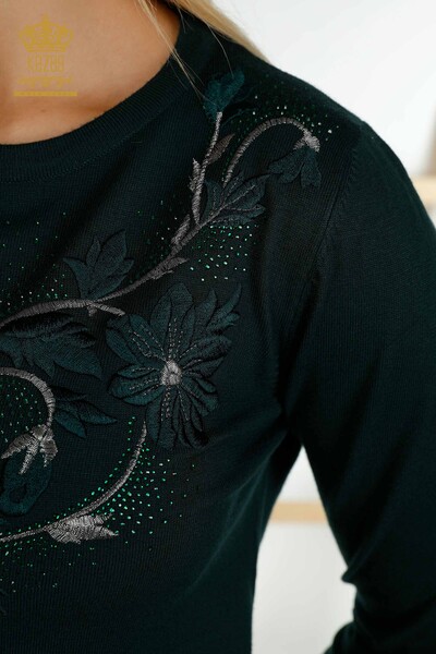 En-gros tricotaje de damă pulover - Piatră brodate - Nefti - 30146 | KAZEE - Thumbnail