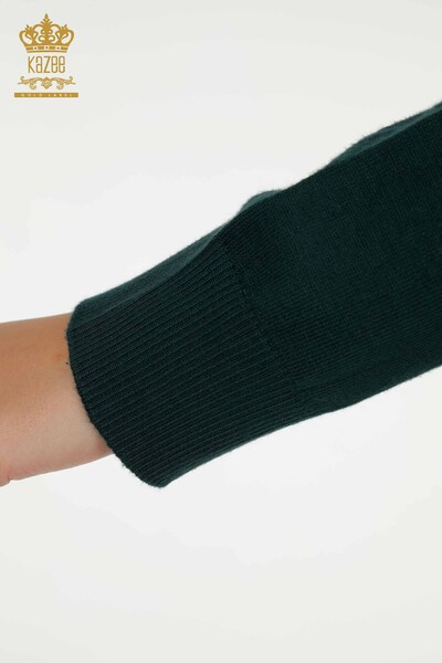 Pulover de tricotaje de damă cu ridicata - Cristal Brodat cu piatră - Nefti - 30467 | KAZEE - Thumbnail