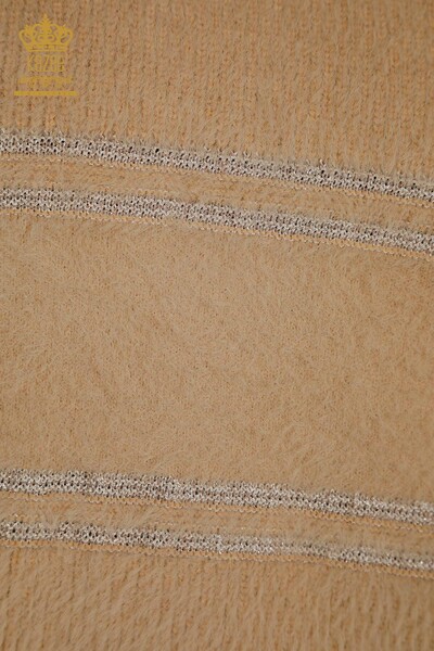En-gros Tricotaj pentru femei Pulover - Dungi - Angora - Bej - 30680 | KAZEE - 4