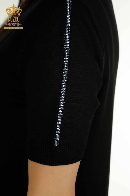 Pulover de tricotaje pentru femei cu ridicata - Model struguri - Negru - 30488 | KAZEE
