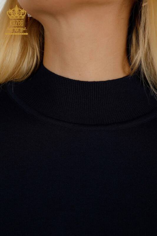 Pulover de tricotaj de damă cu ridicata - De bază - bleumarin - 30507 | KAZEE