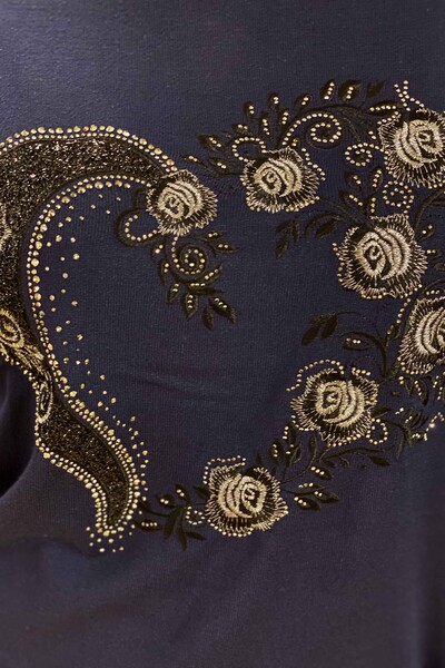 Tricotaj cu ridicata pentru femei Pulover cu guler înalt cu model - 16284 | KAZEE - Thumbnail