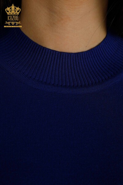Pulover de tricotaj pentru femei cu ridicata - Guler stand - Saks - 30642 | KAZEE - Thumbnail