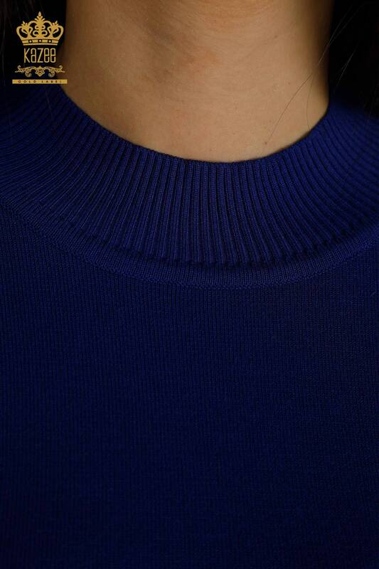 Pulover de tricotaj pentru femei cu ridicata - Guler stand - Saks - 30642 | KAZEE