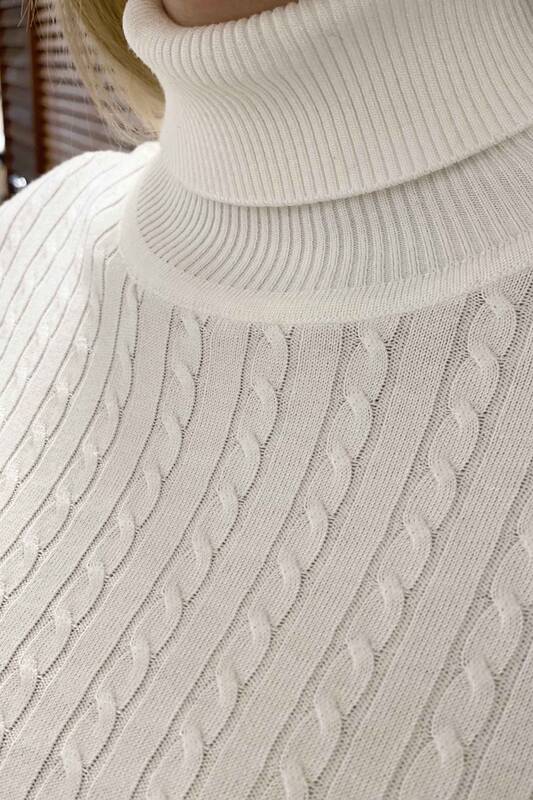 En-gros Tricotaj pentru femei Pulover Turtleneck Păr tricotat De bază - 15224 | KAZEE