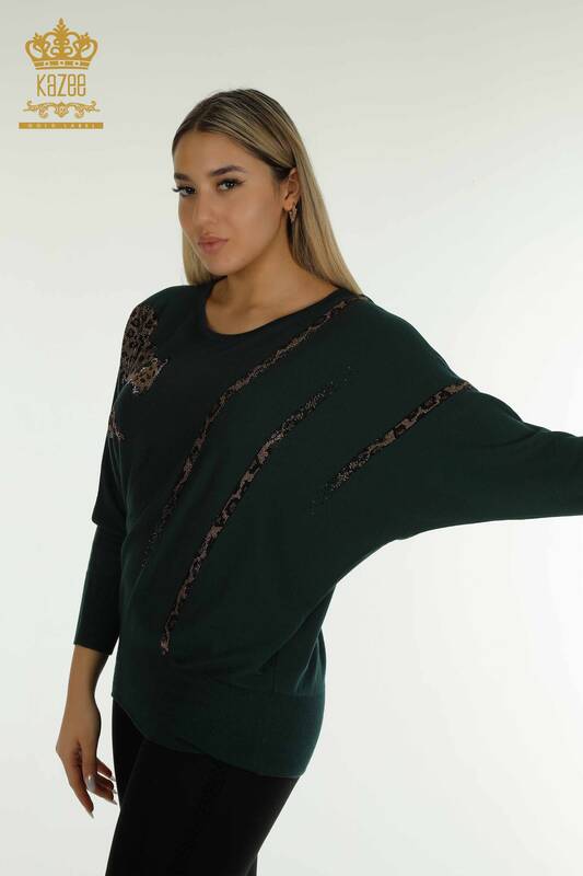 En-gros Tricotaj pentru femei Pulover Leopard Peitra Brodat Nefti - 30633 | KAZEE