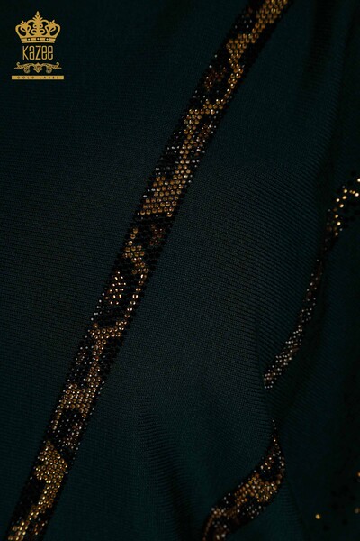 En-gros Tricotaj pentru femei Pulover Leopard Peitra Brodat Nefti - 30633 | KAZEE - Thumbnail