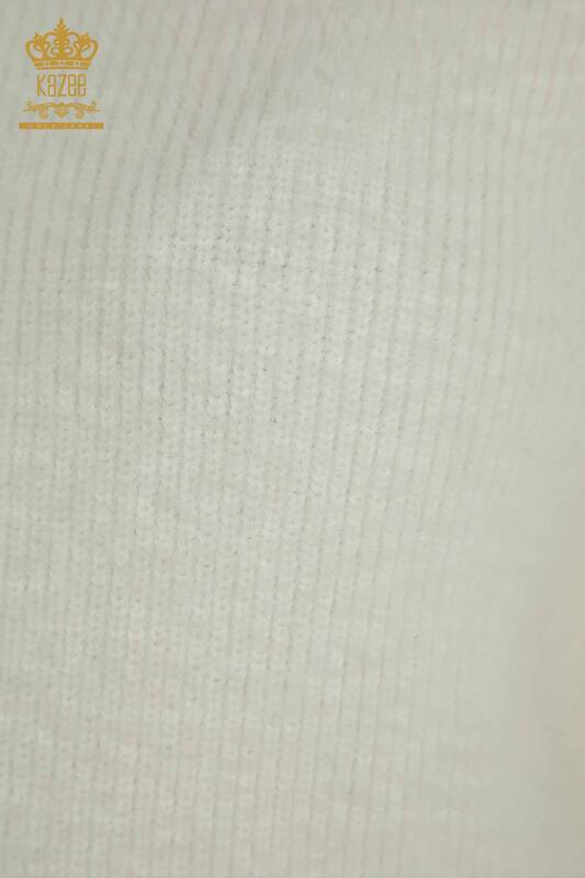 Tricotaj cu ridicata pentru femei Pulover - Maneca lunga - Alb - 30775 | KAZEE