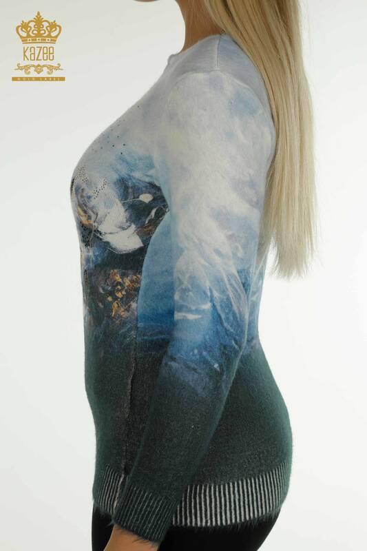 Tricotaj cu ridicata pentru femei Pulover cu maneca lunga Digital - 40028 | KAZEE