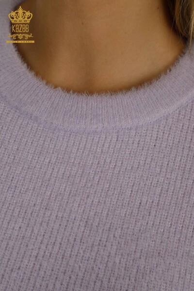 Tricotaj cu ridicata pentru femei Pulover cu mânecă lungă Liliac - 30775 | KAZEE - Thumbnail