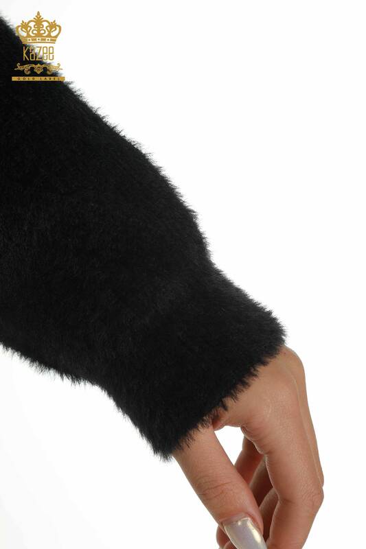 Tricotaj cu ridicata pentru femei Pulover - Maneca lunga - Negru - 30775 | KAZEE