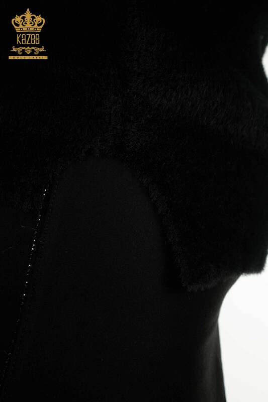 Tricotaj cu ridicata pentru femei Pulover - Maneca lunga - Negru - 30775 | KAZEE