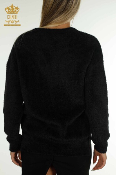 Tricotaj cu ridicata pentru femei Pulover - Maneca lunga - Negru - 30775 | KAZEE - Thumbnail
