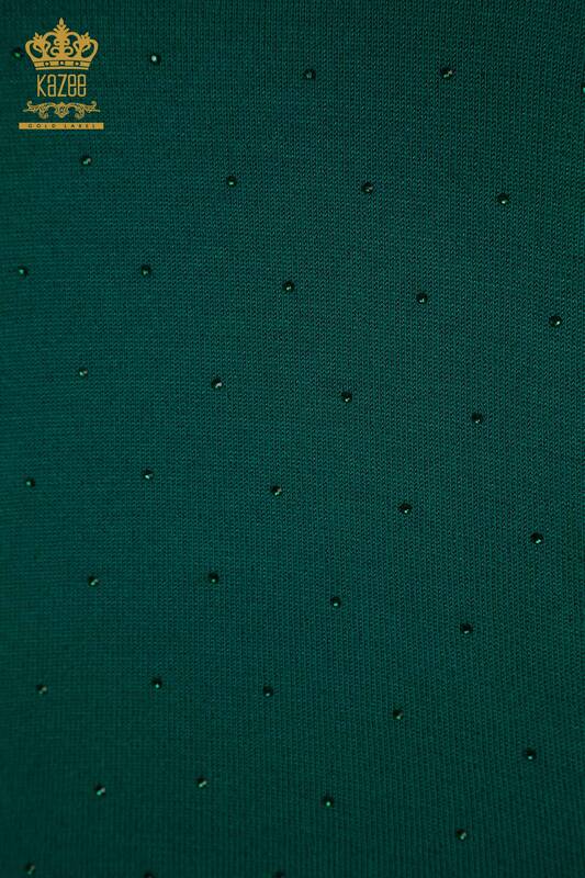 Tricotaj de damă cu ridicata Pulover cu mânecă lungă - Verde - 30624 | KAZEE