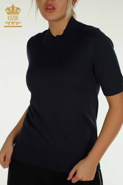 Pulover de tricotaj de damă cu ridicata - Model american - bleumarin - 14541 | KAZEE - Thumbnail