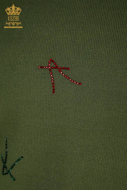 Pulover de tricot de damă cu ridicata - model american - kaki - 30335 | KAZEE