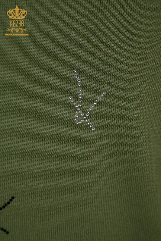 Pulover de tricot de damă cu ridicata - model american - kaki - 30335 | KAZEE