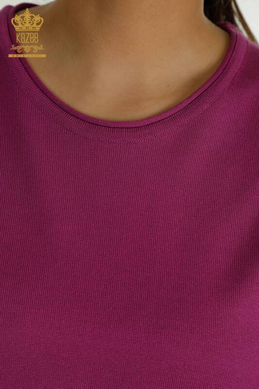 Pulover de tricotaj de dama cu ridicata - Model american - liliac - 15943 | KAZEE