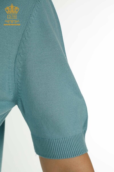 Pulover de tricotaj de damă cu ridicata - Model american - Mint - 15943 | KAZEE - Thumbnail
