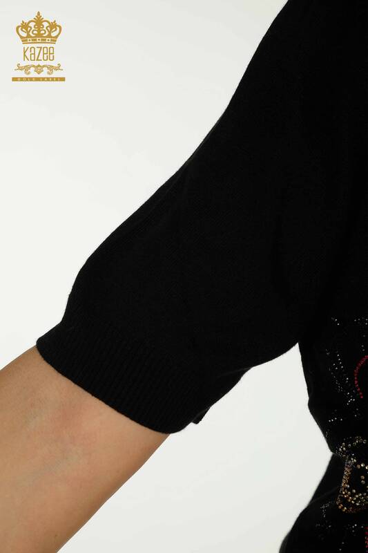 Pulover de tricotaj de damă cu ridicata - model american - negru - 30313 | KAZEE