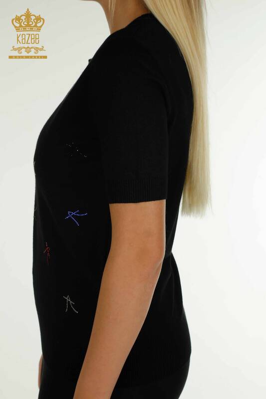 Pulover de tricot de damă cu ridicata - model american - negru - 30335 | KAZEE