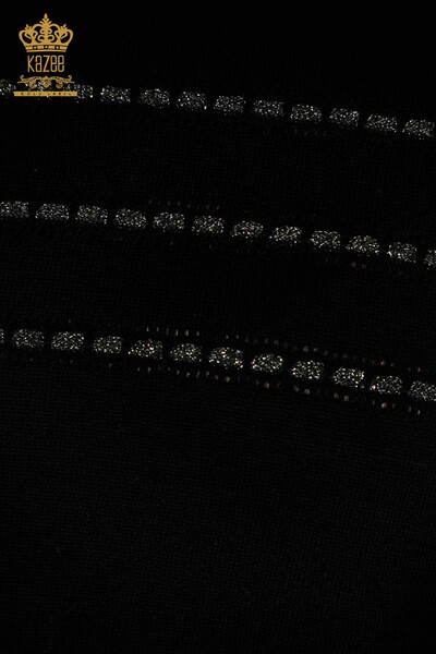 Pulover de tricotaj de damă cu ridicata - American model - negru - 30352 | KAZEE - Thumbnail