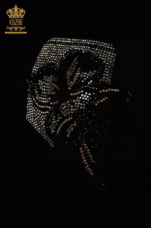 Pulover de tricotaj de damă cu ridicata - American model - negru - 30534 | KAZEE