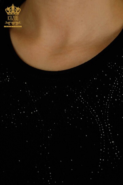 Pulover de tricotaj de damă cu ridicata - model american - negru - 30686 | KAZEE - Thumbnail