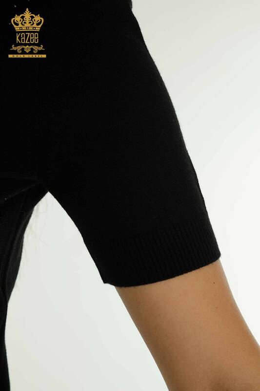 Pulover de tricotaj de damă cu ridicata - model american - negru - 30686 | KAZEE